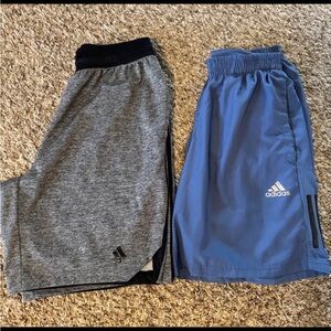 Adidas Gray and Blue Athletic Shorts